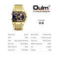 OULM 9315 New Arrival Luxury Men Gold Watch Military Waterproof Wristwatch Quartz Chronograph Big Dial